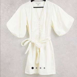 Pretty Lavish Puff Sleeve Off-White Mini Dress